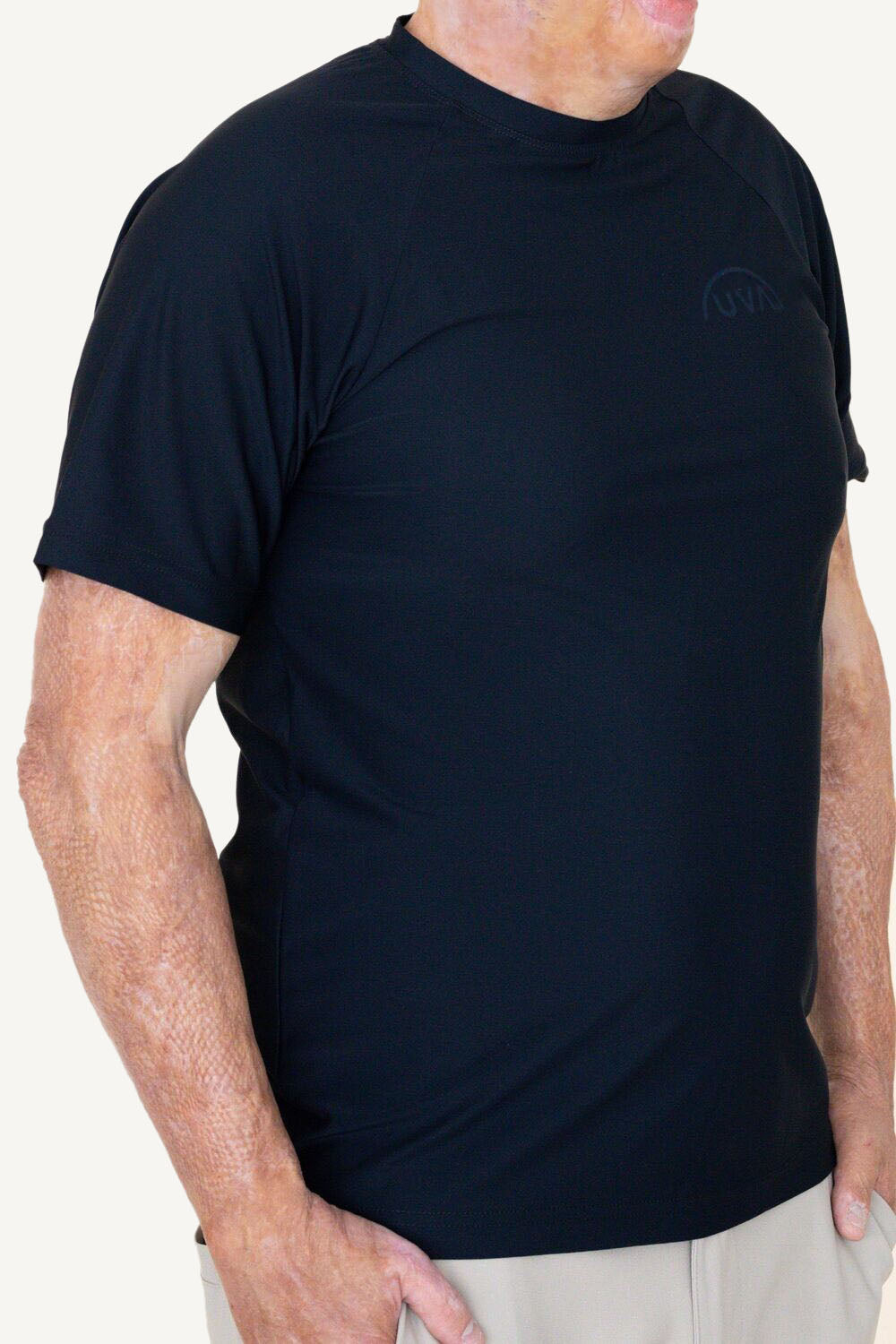 Men's/Unisex UPF50+ Black Logo T-shirt