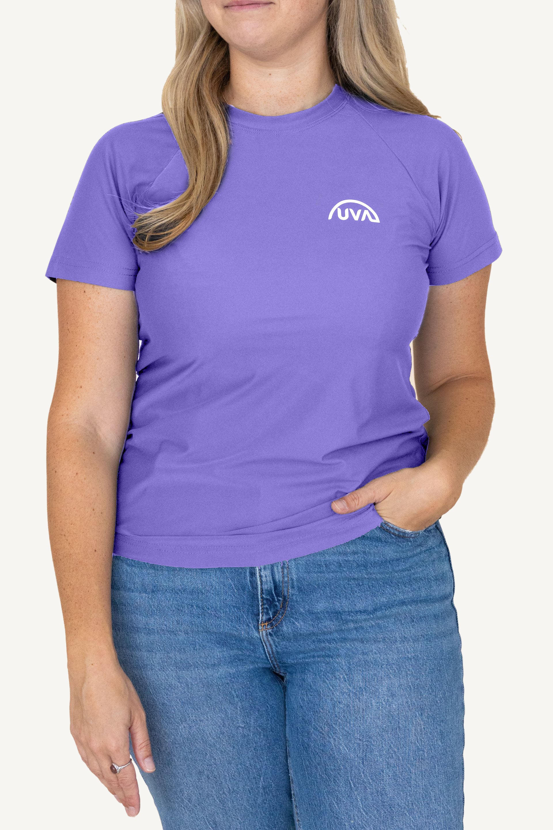 Women's UPF50+ T-shirt White Logo