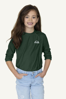 Kid's UPF50+ Long-Sleeve Shirt (Dark Green)
